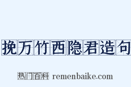 挽万竹西隐君造句是什么意思的图片